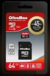 OLTRAMAX 64GB MicroSDXC Class 10 UHS-1 Elite + адаптер SD 45 MB/s