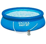 INTEX Бассейн с надувн.кольцо EASY SET 396х84см+фильтр-насос . в коробке Арт. 28142NP