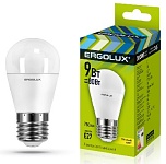 Лампа светодиодная (E27, Е40) Светодиодная лампа ERGOLUX LED-G45-9W-E27-3K